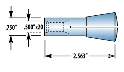 20C Collet 1/2" Round Stepped